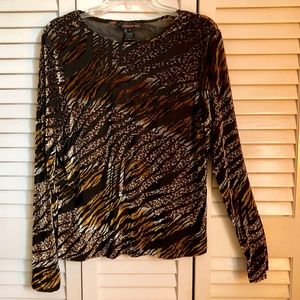 Animal Print long sleeve top. Francesca Rose. M